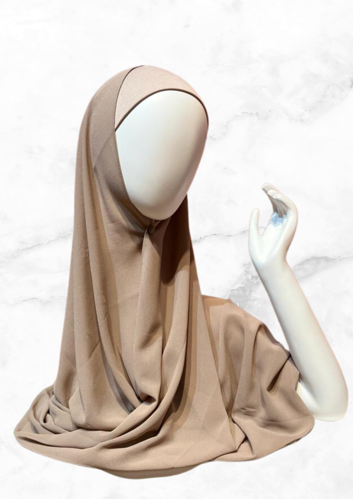 Khaki - Matching Chiffon Hijab Set Deluxe