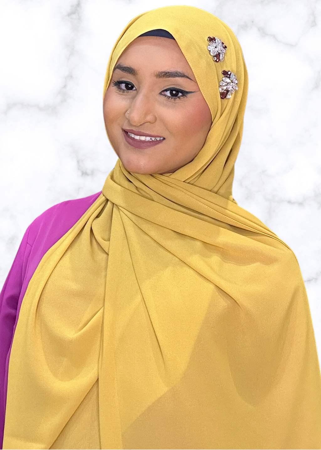 Saffron - Dragonfly Encrusted Hijab main image 1