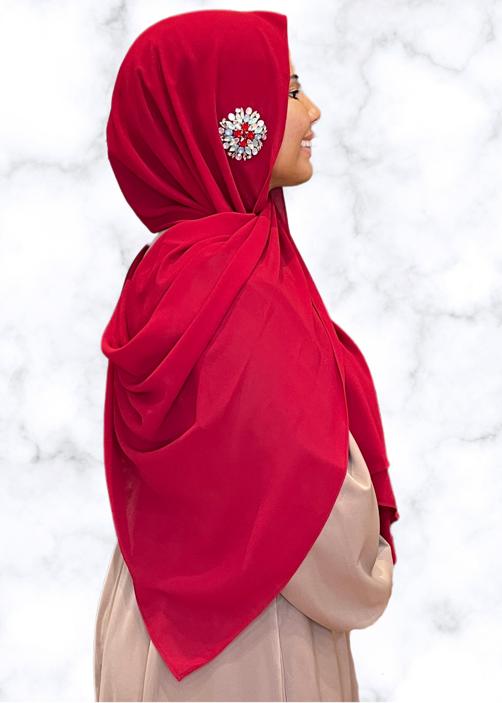 Platinum - Dragonfly Encrusted Hijab main image 1