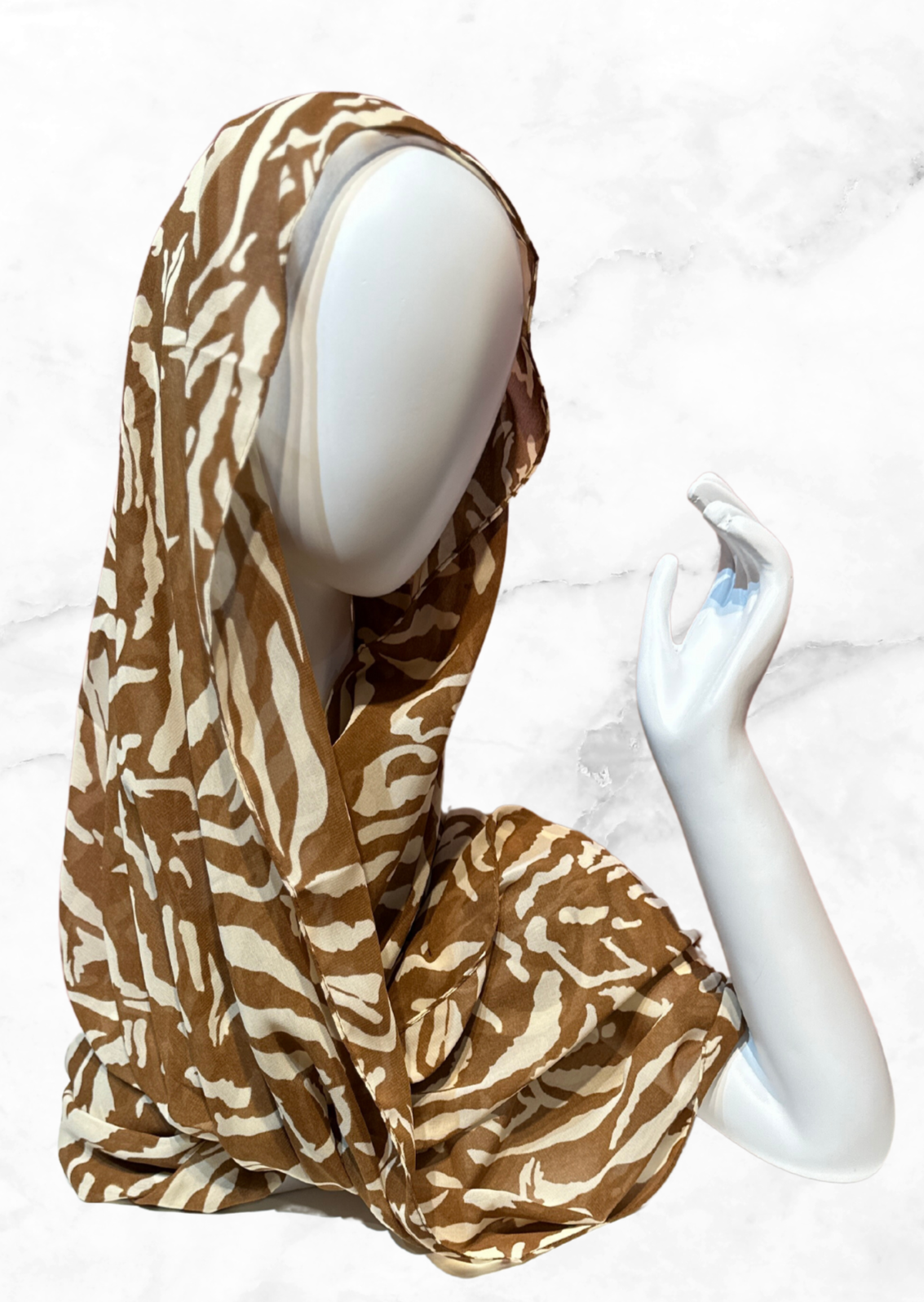 Brown Zebra- Chiffon Printed Hijab