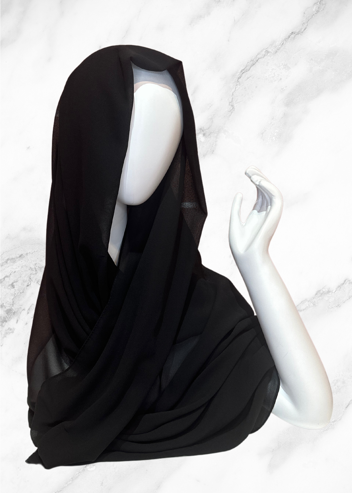 Black - XL Premium Chiffon Hijab