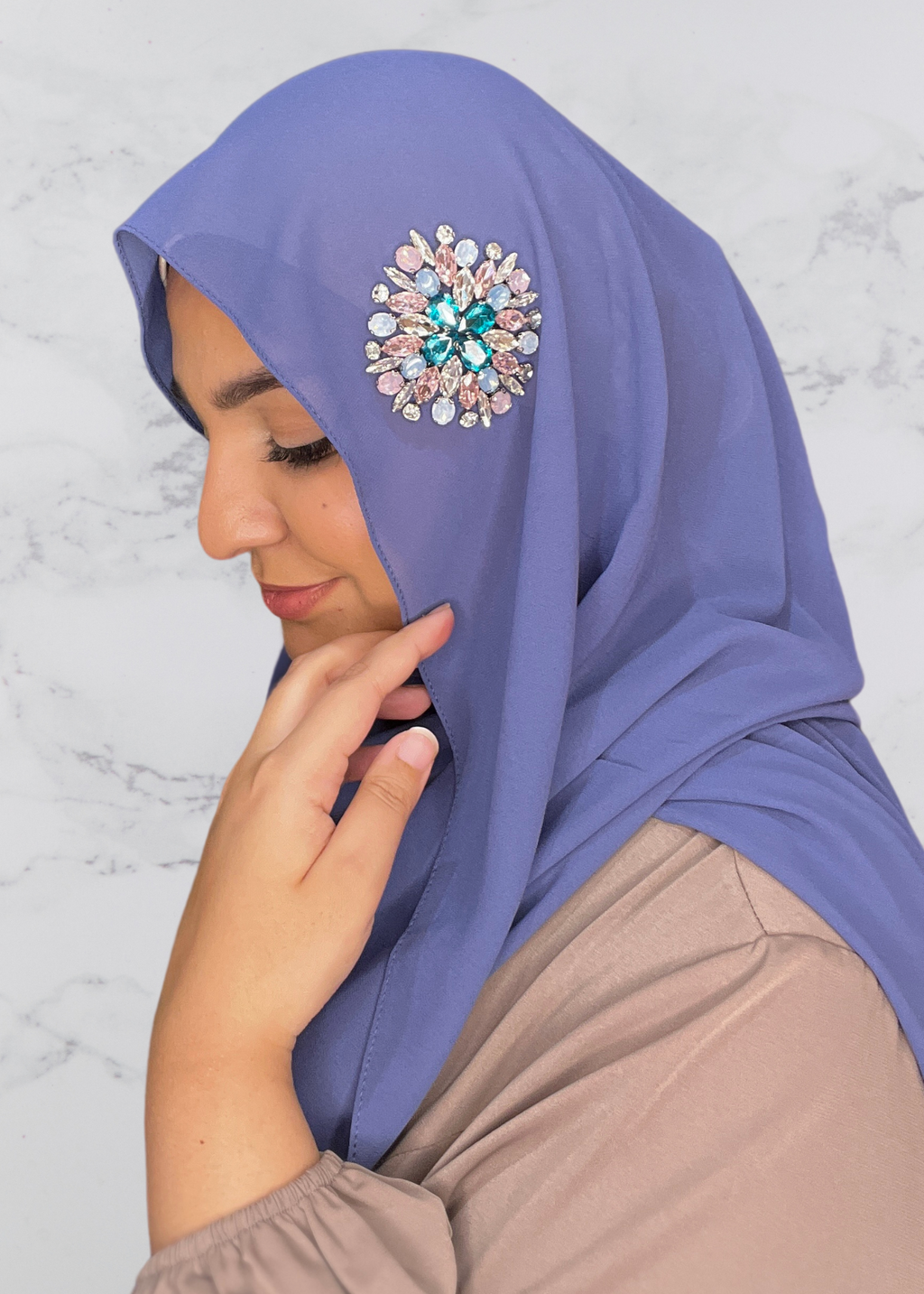 Platinum - Dragonfly Encrusted Hijab main image 0