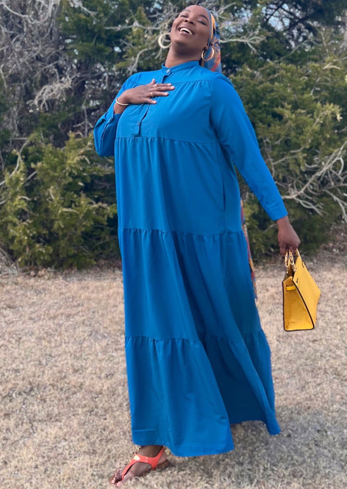 Cerulean Blue Tiered Dress - FINAL SALE