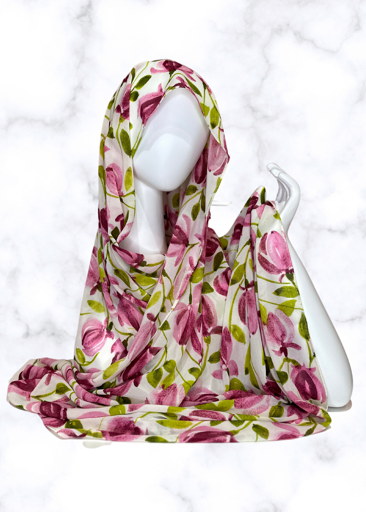 Tickled Tulips - Chiffon Printed Hijab