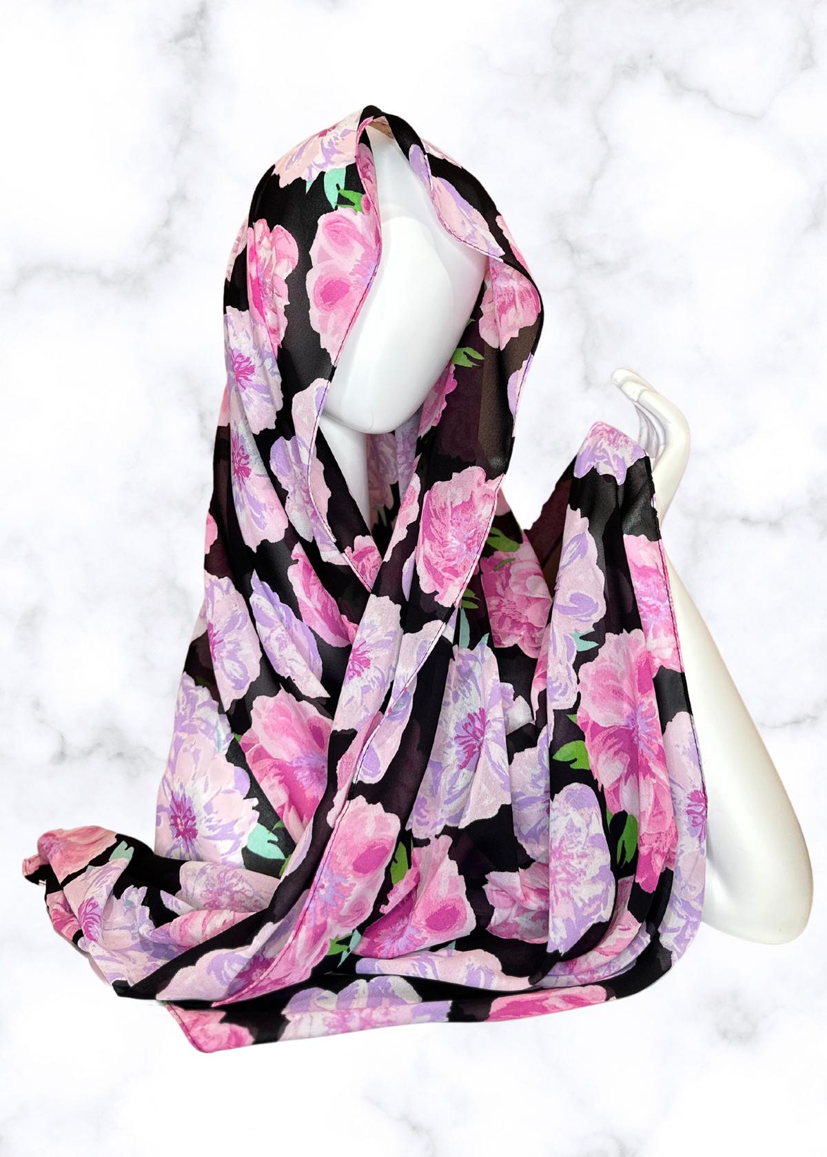 Powerful Peonies - Chiffon Printed Hijab