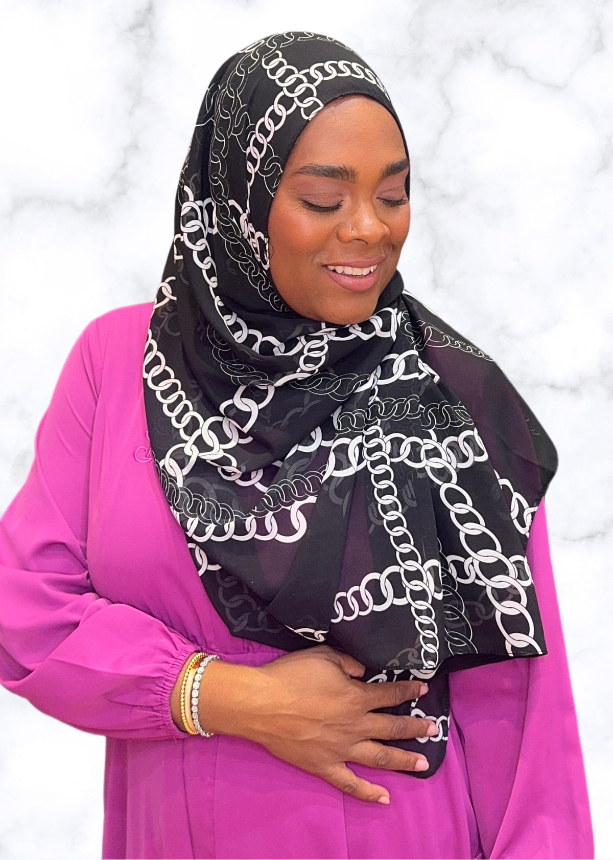 Galvanized Chainlink - Chiffon Printed Hijab