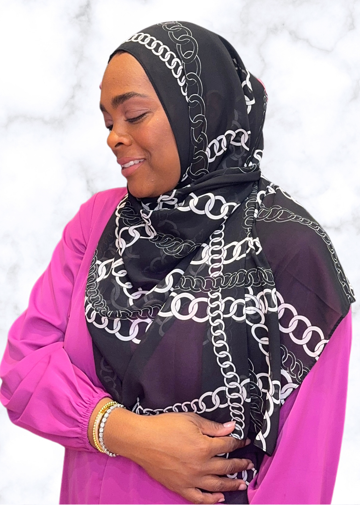 Galvanized Chainlink - Chiffon Printed Hijab
