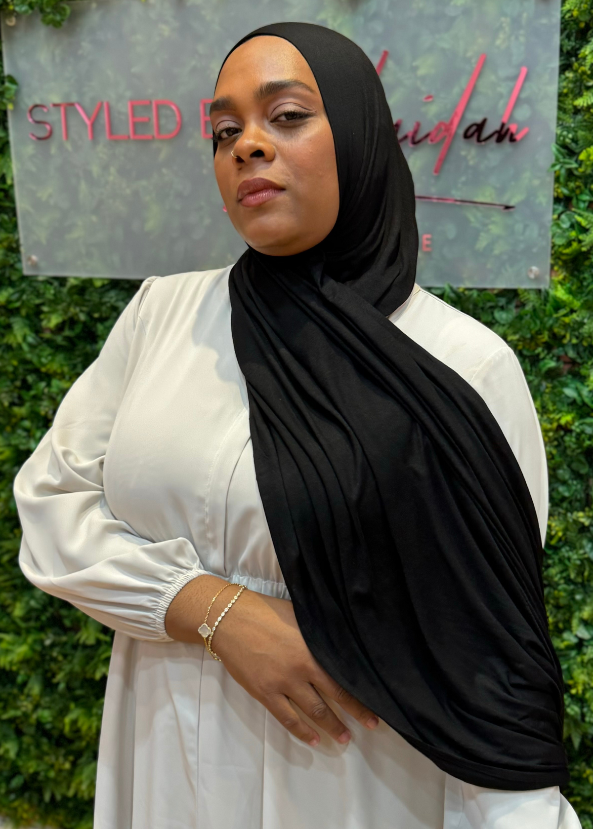 Black - XL Jersey Knit Hijab