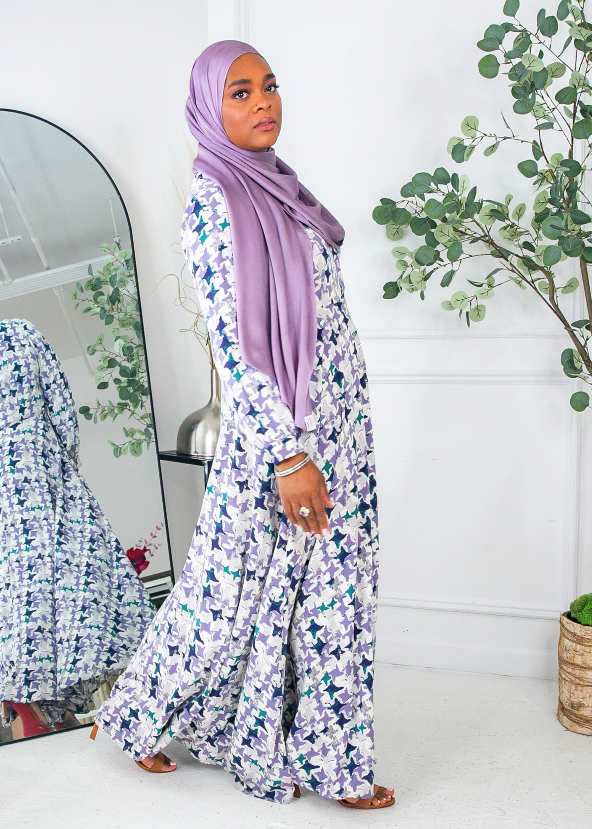 Periwinkle Houndstooth - Lynn Dress