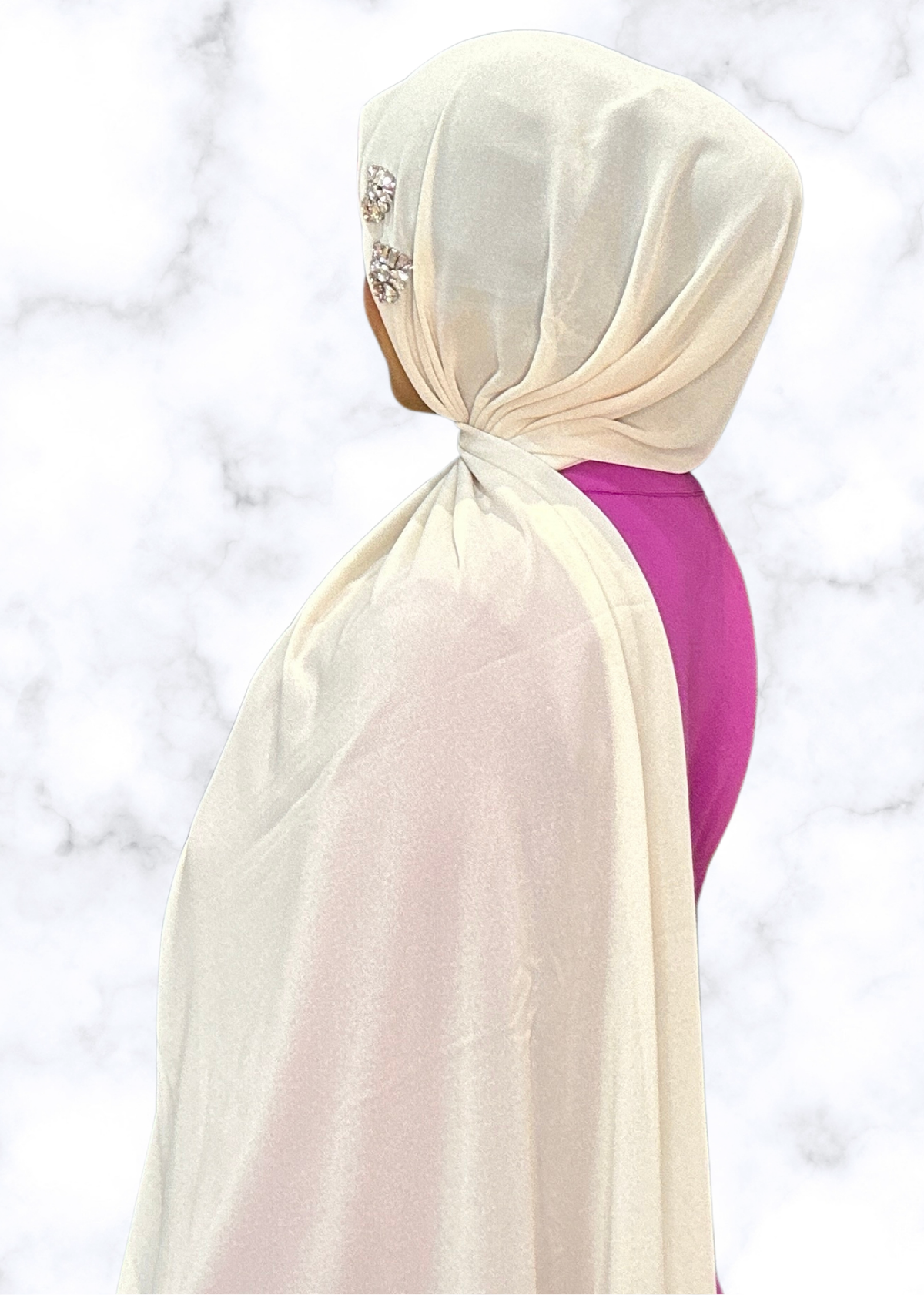 Crème - Duo Encrusted Hijab