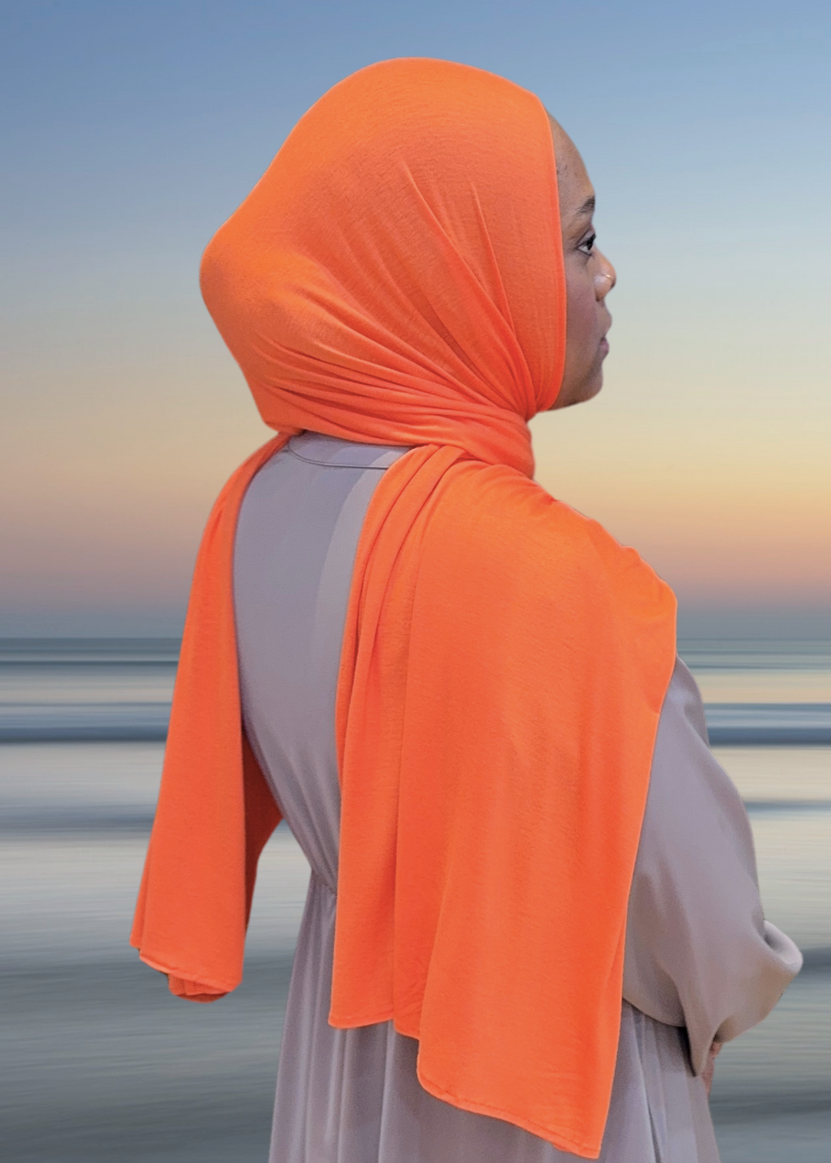Papaya  - XL Jersey Knit Hijab