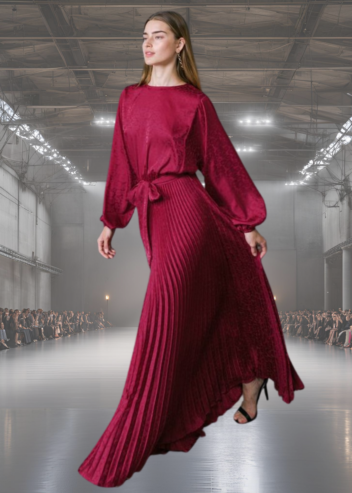 Royal Red - Pleated Gown