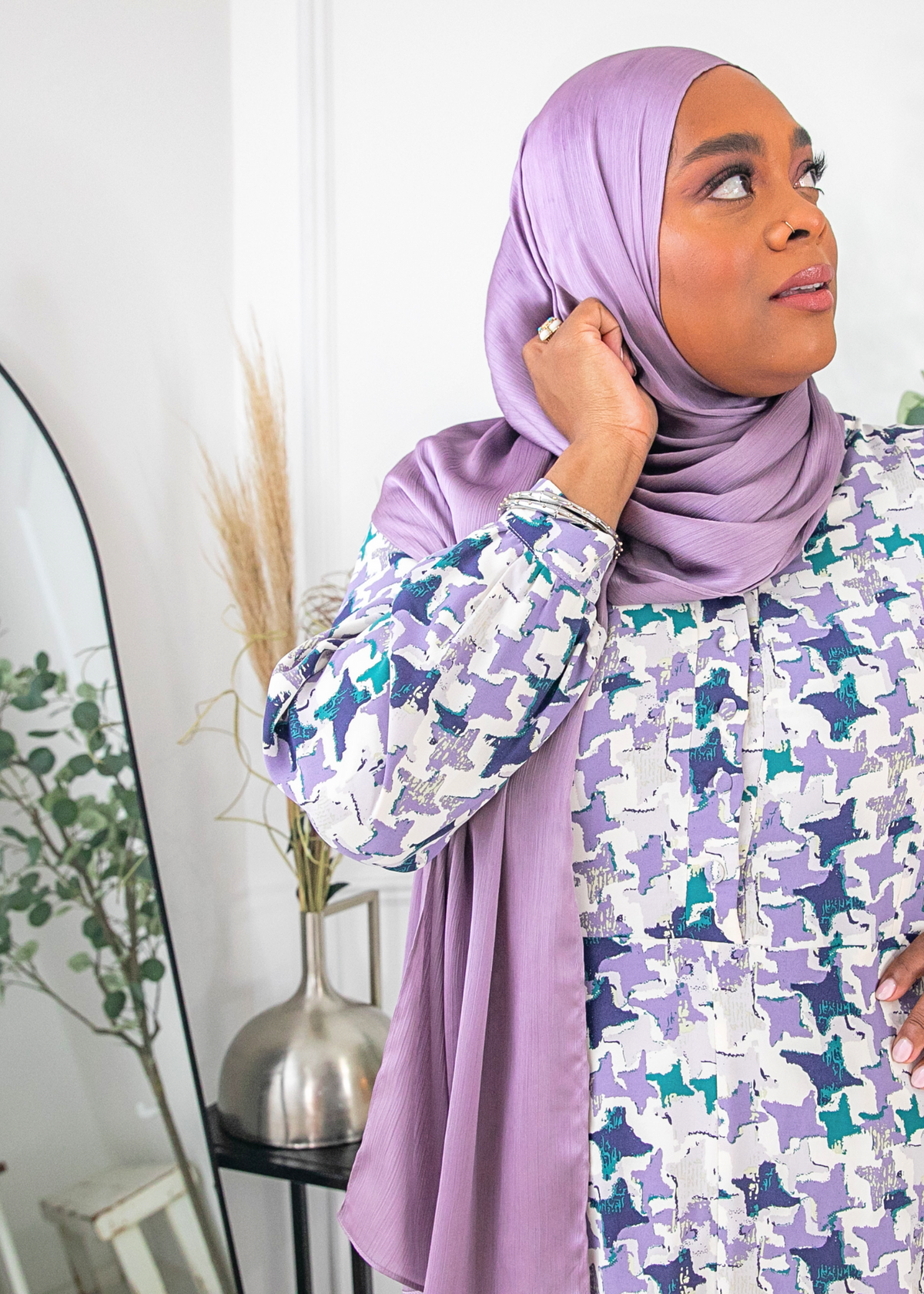 Periwinkle Houndstooth - Lynn Dress