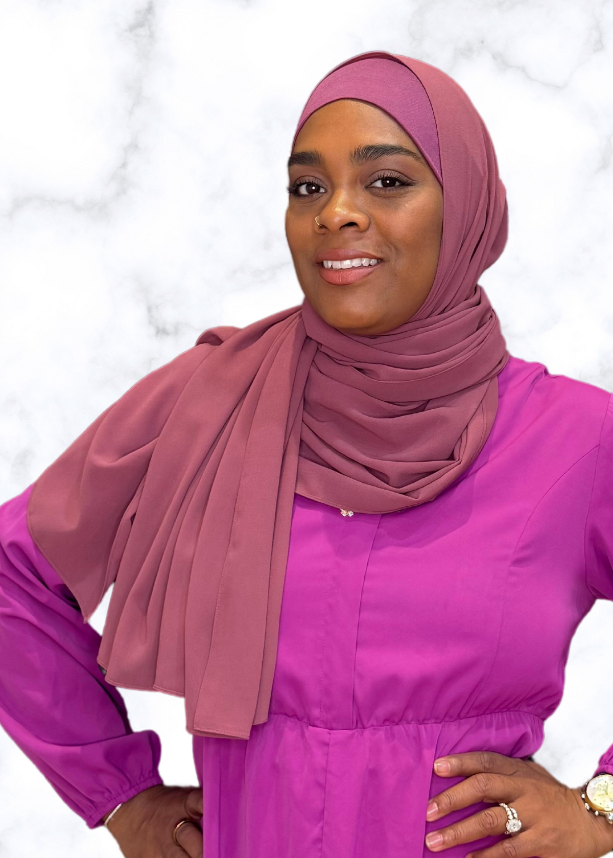 Rosewood - Matching Chiffon Hijab Set