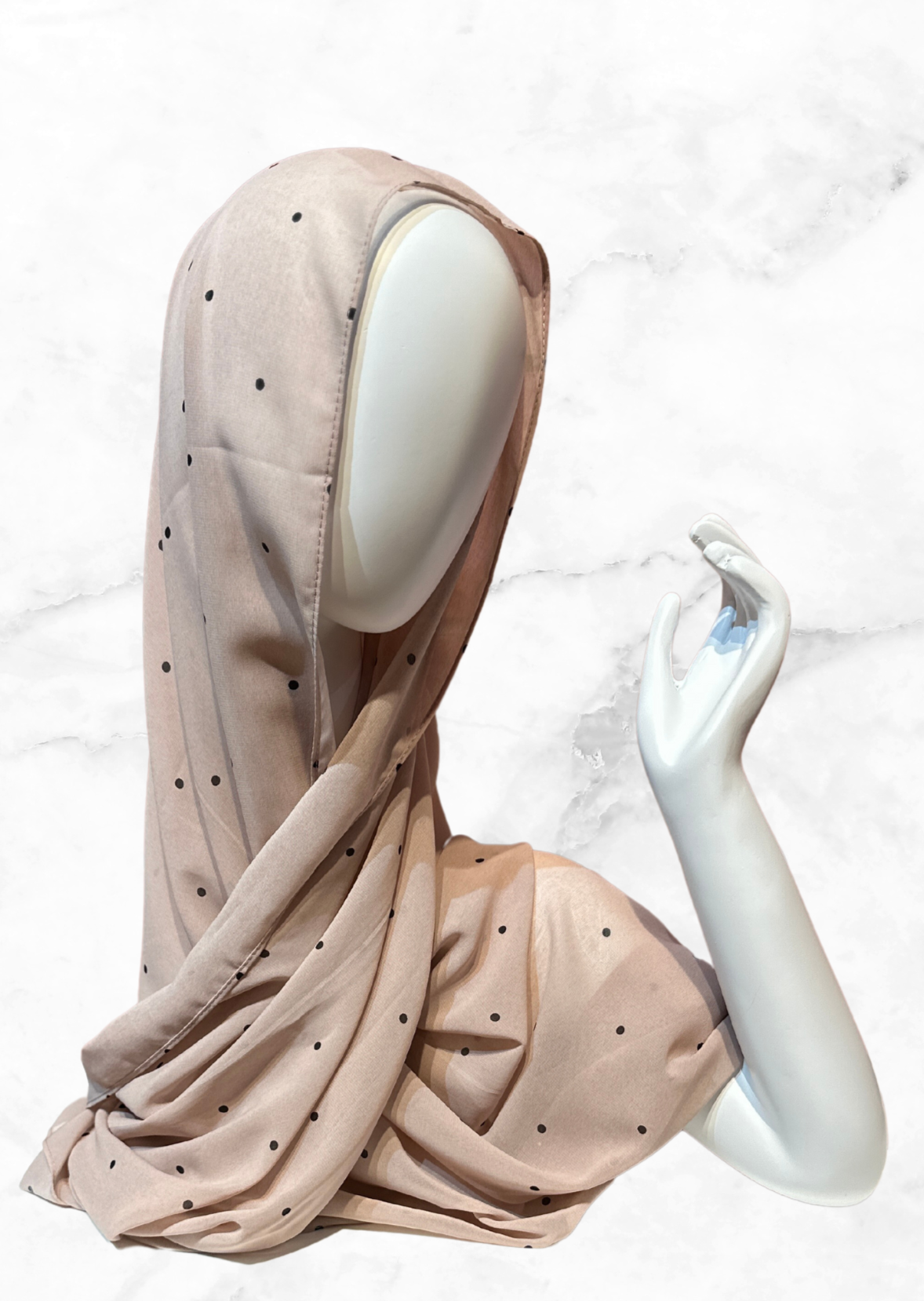 Pink pearl dotted - Chiffon Printed Hijab