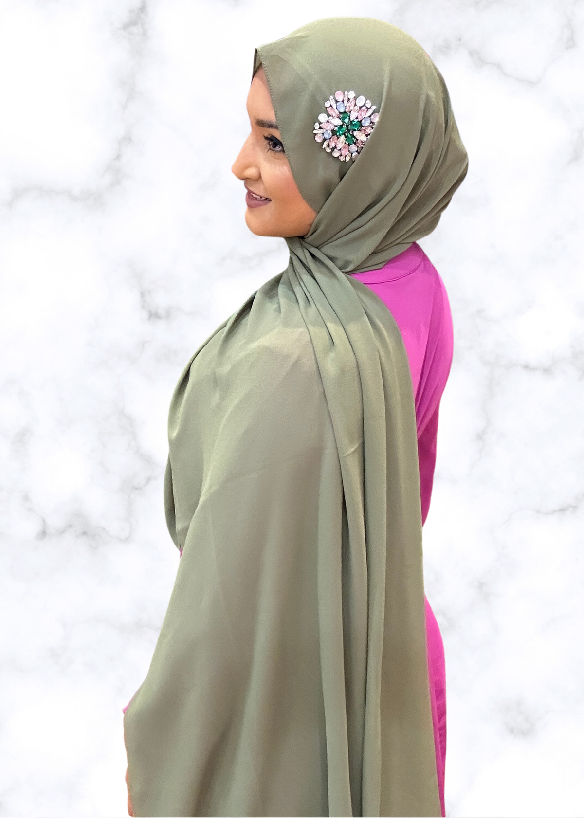 Moss - Sunburst Encrusted Hijab