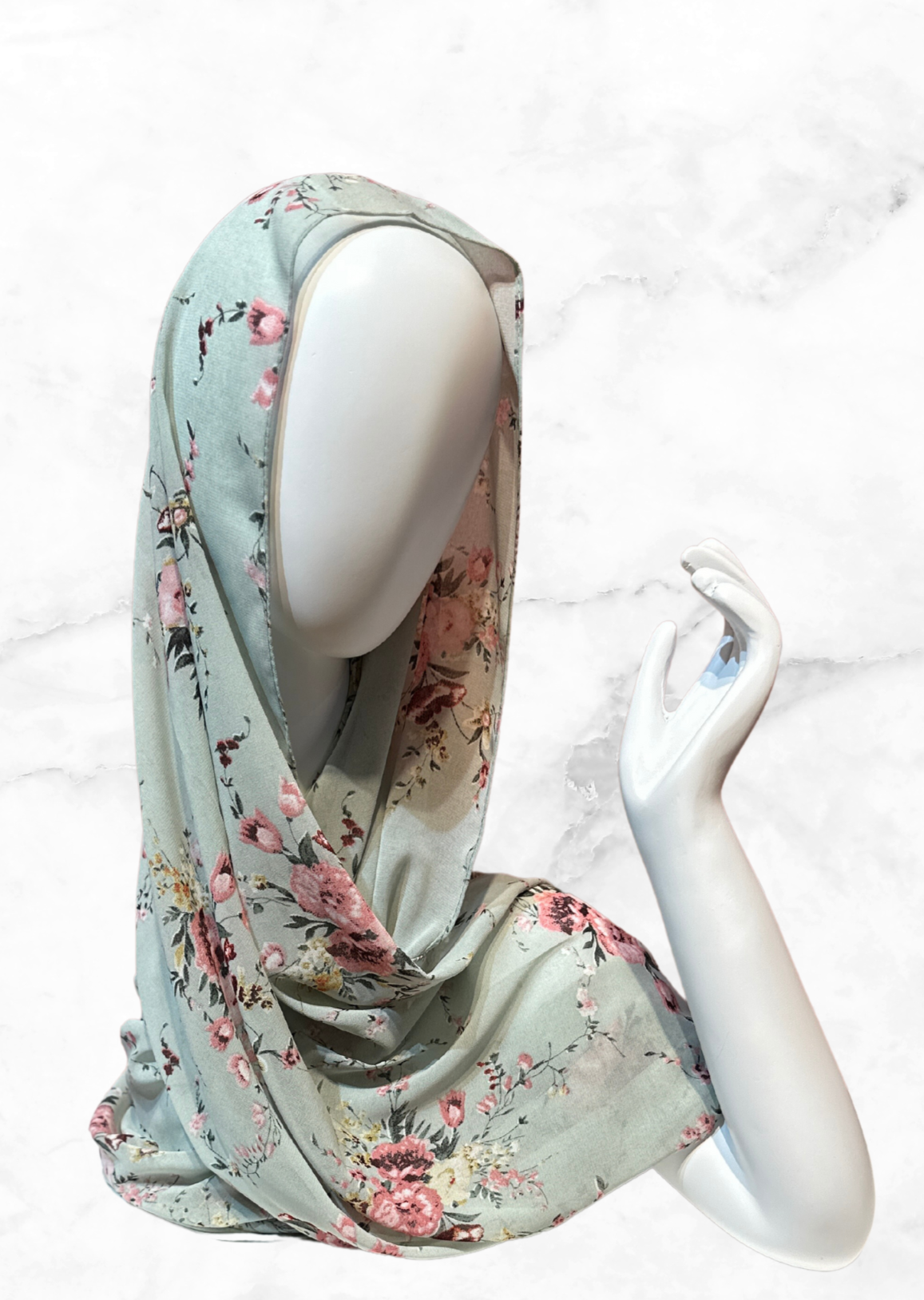 Green Tea - Chiffon Printed Hijab