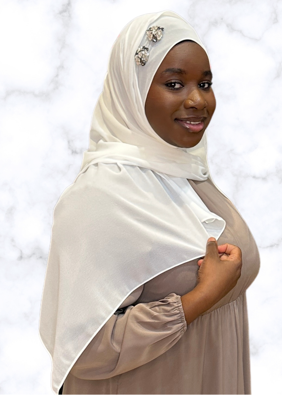 Ivory - Duo Encrusted Hijab