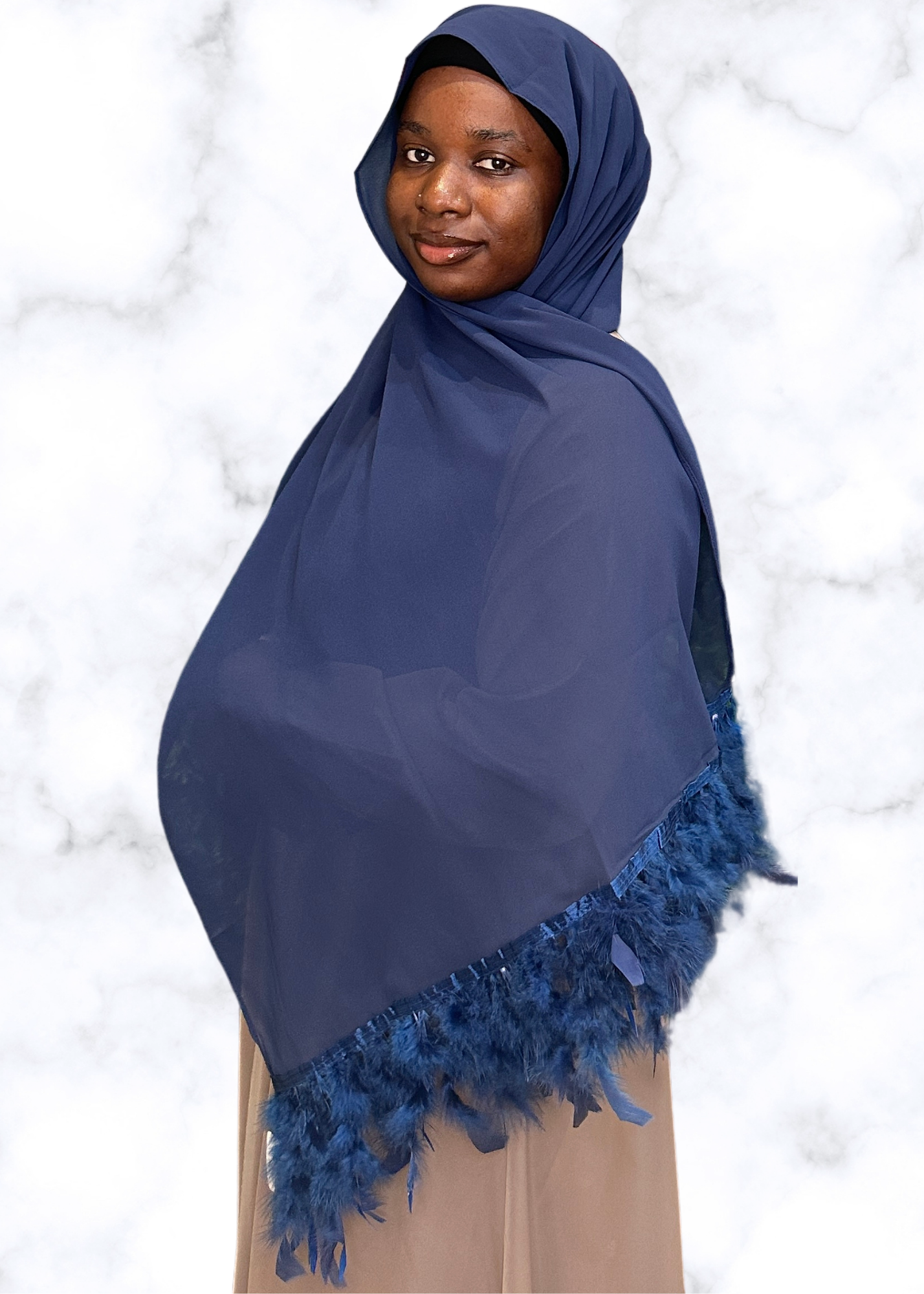 navy blue chiffon hijab