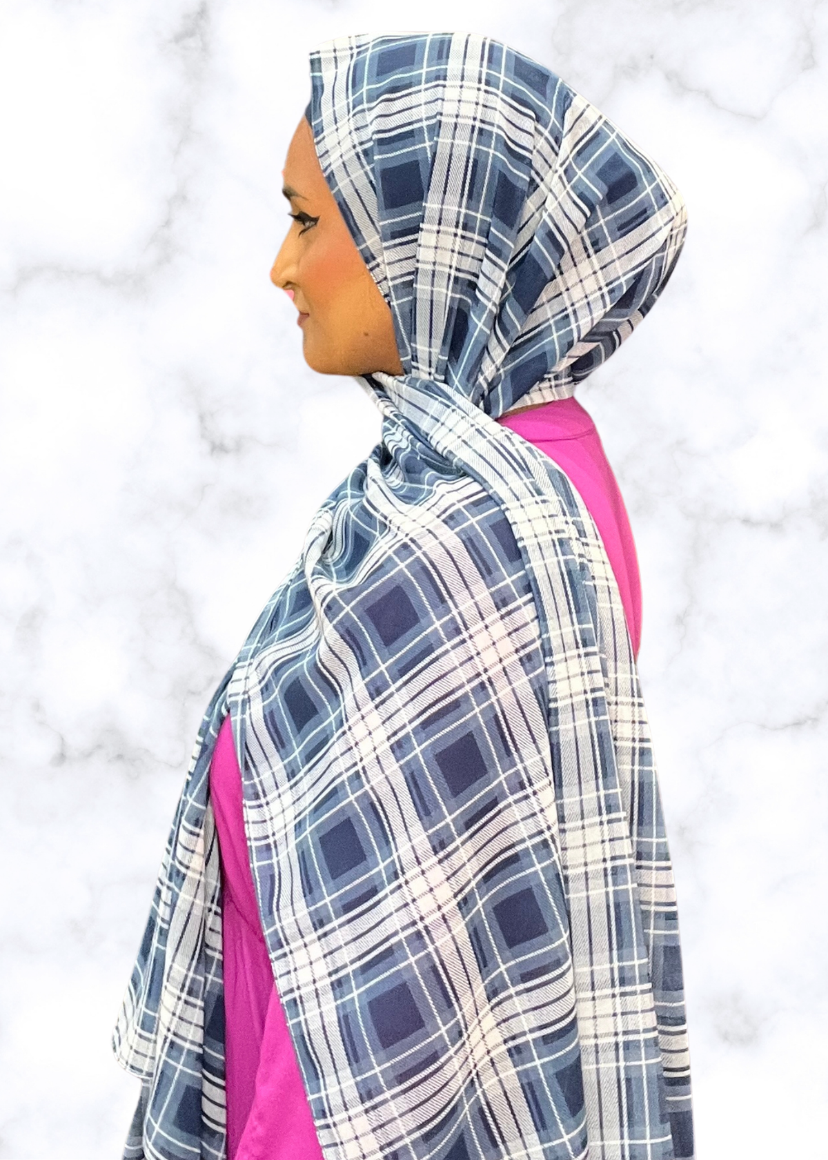 Navy Off the Grid - Chiffon Printed Hijab