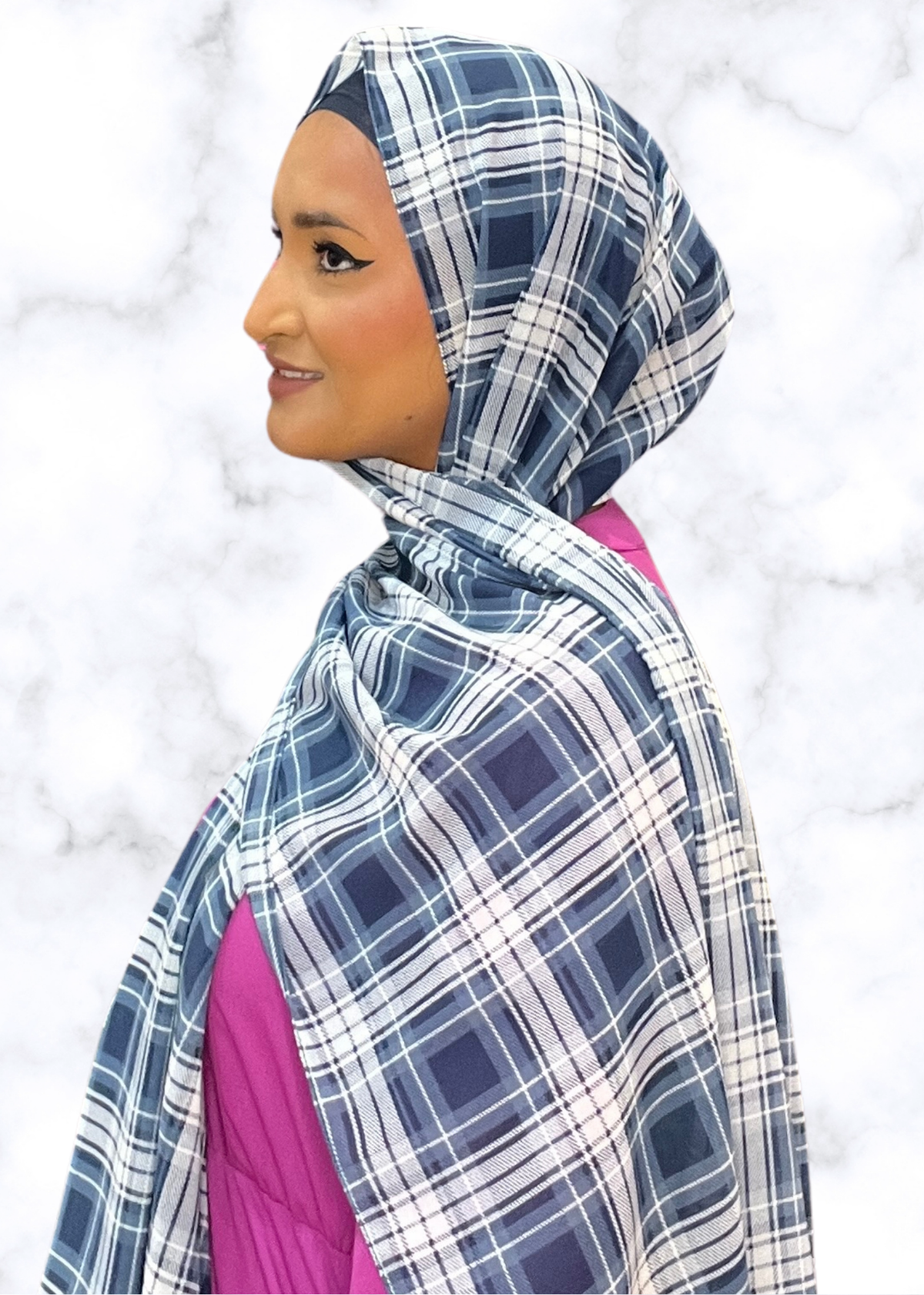 Navy Off the Grid - Chiffon Printed Hijab