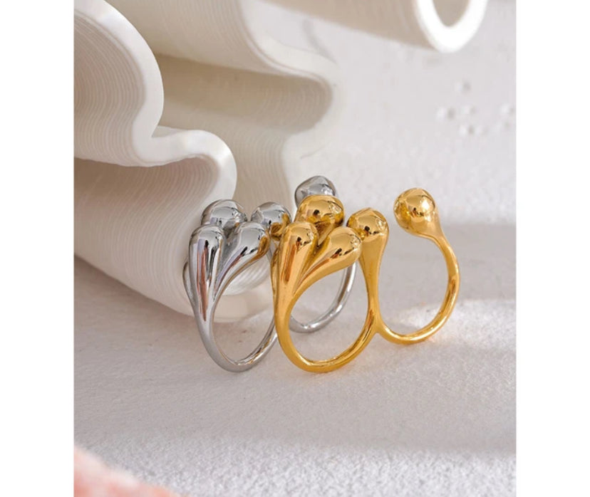 Double Chunky Silver Ring