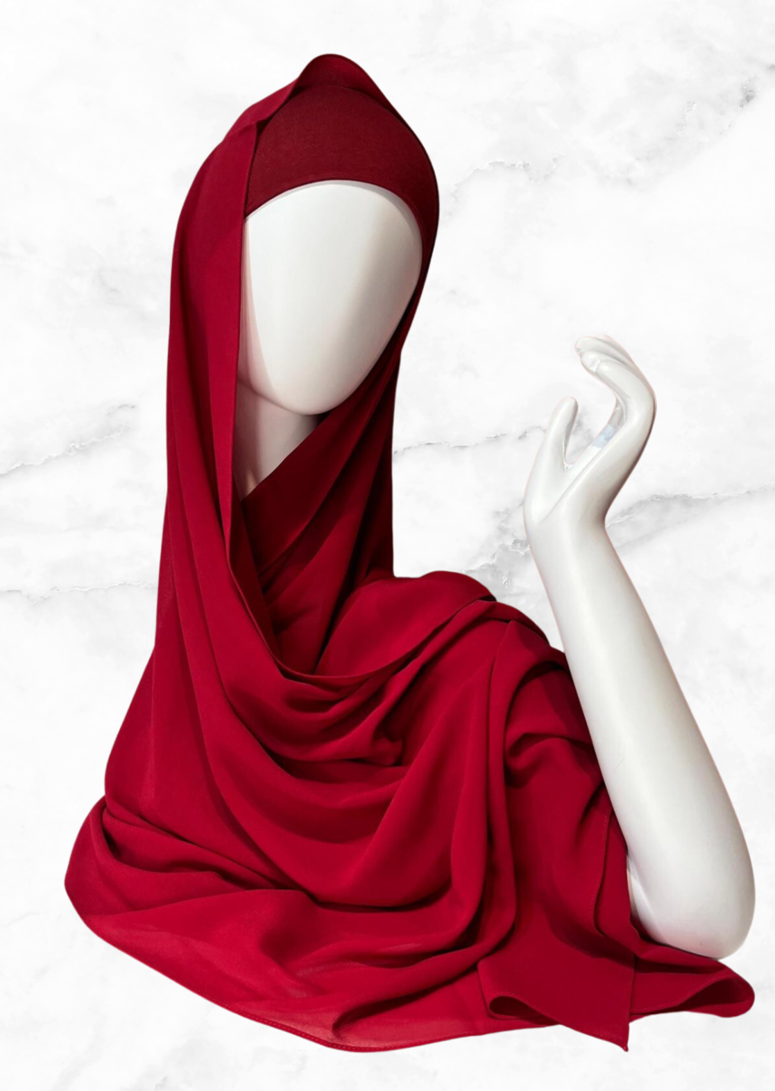 Berry - Matching Chiffon Hijab Set