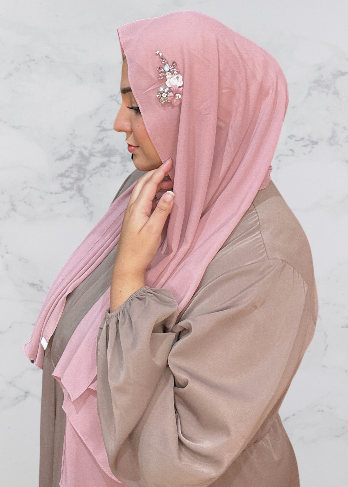 Blush - Dragonfly Encrusted Hijab