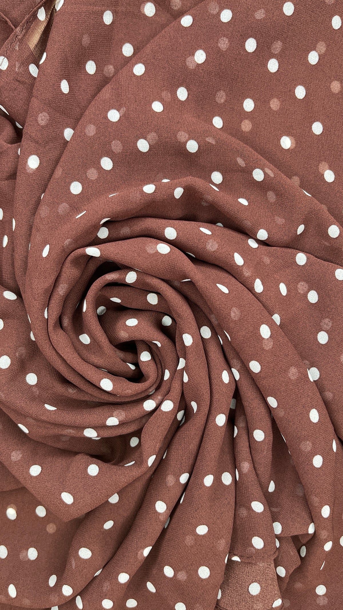 Chocolate Dotted - Chiffon Printed Hijab