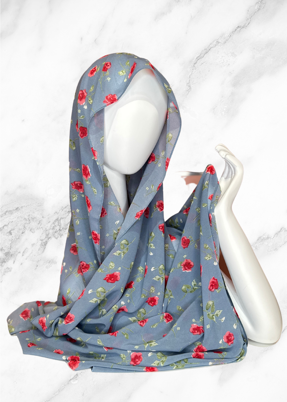 Concrete Rose - Chiffon Printed Hijab