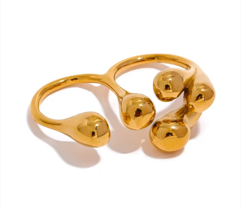 Double Chunky Gold Ring