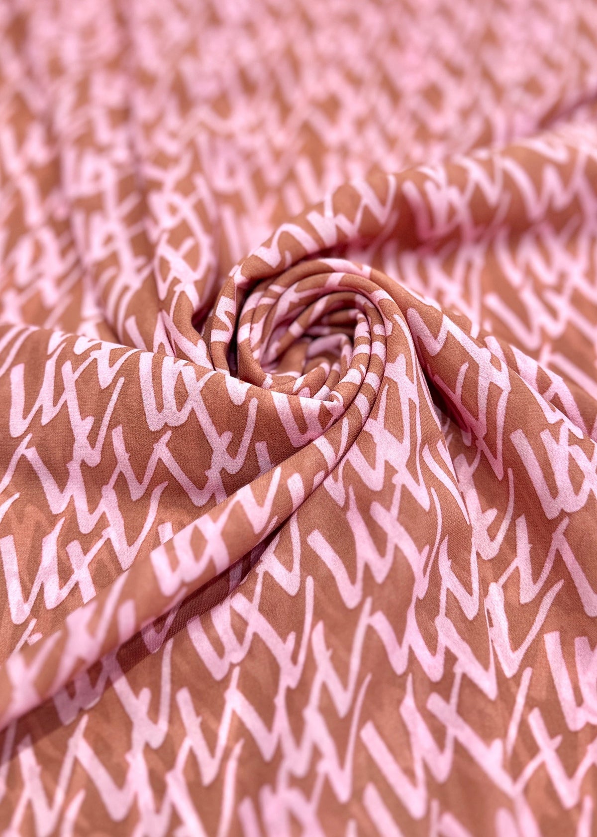 Peach Fuzz - Chiffon Printed Hijab