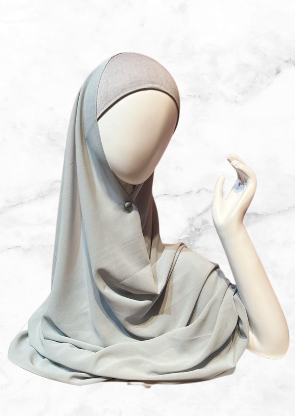 Light Grey - Matching Chiffon Hijab Set Deluxe