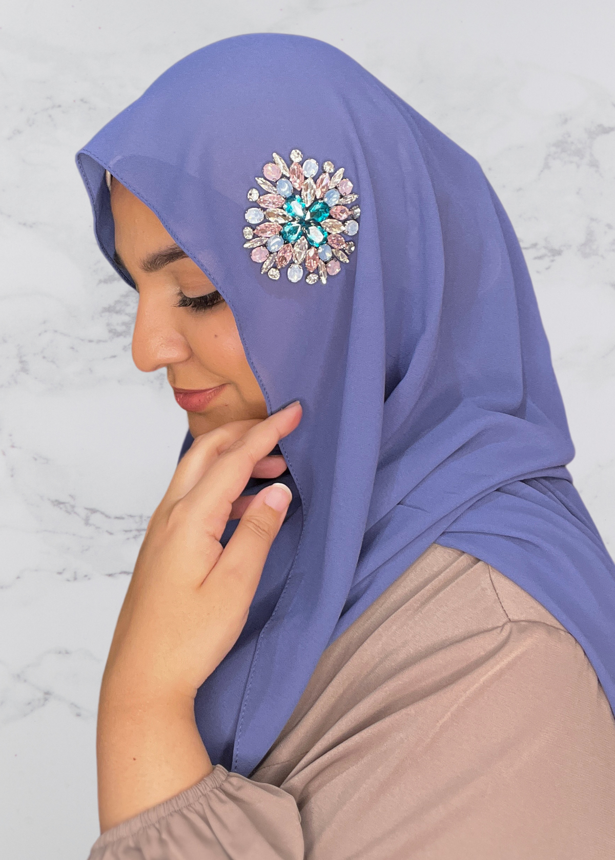 Periwinkle - Sunburst Encrusted Hijab