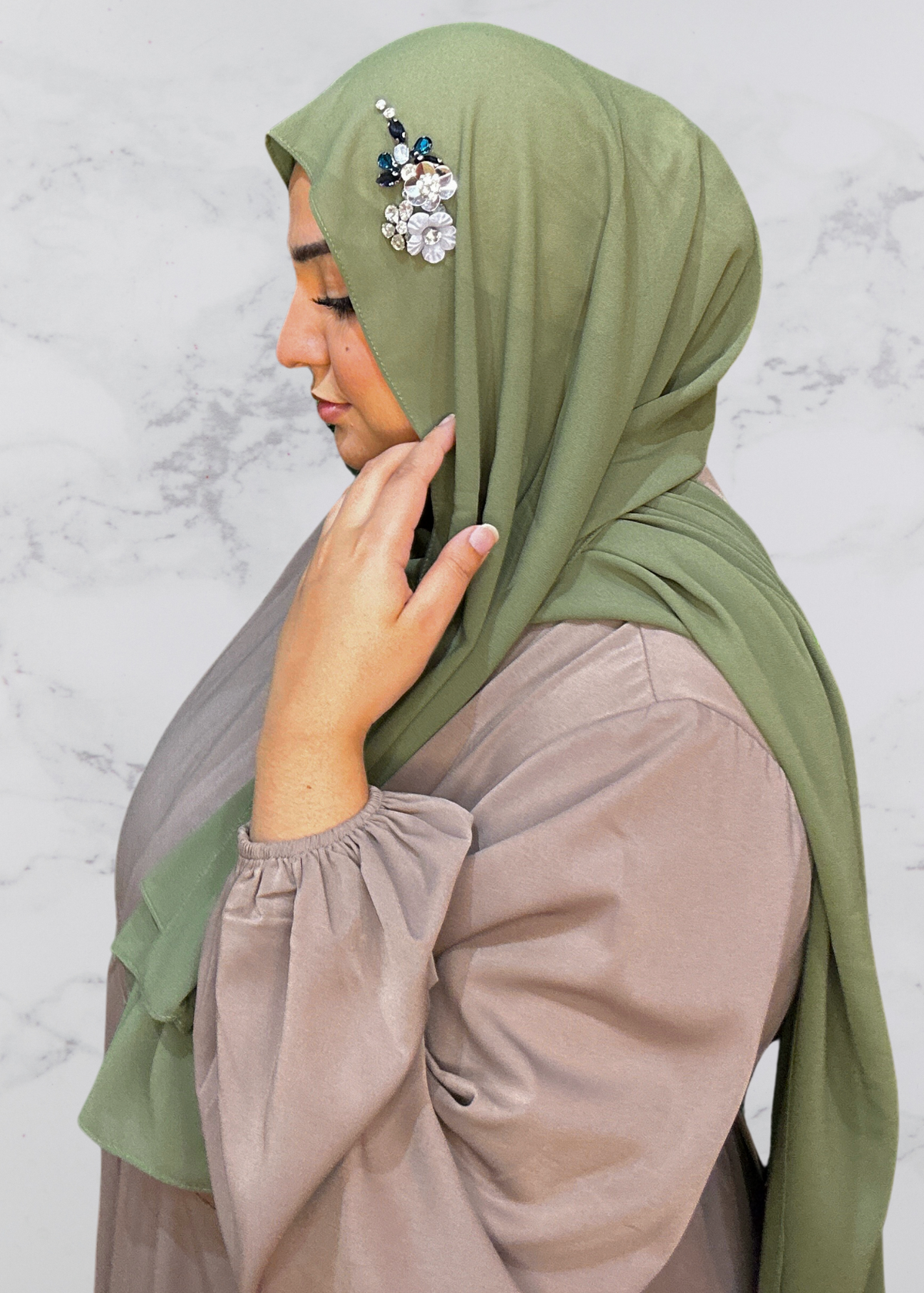 Moss - Dragonfly Encrusted Hijab