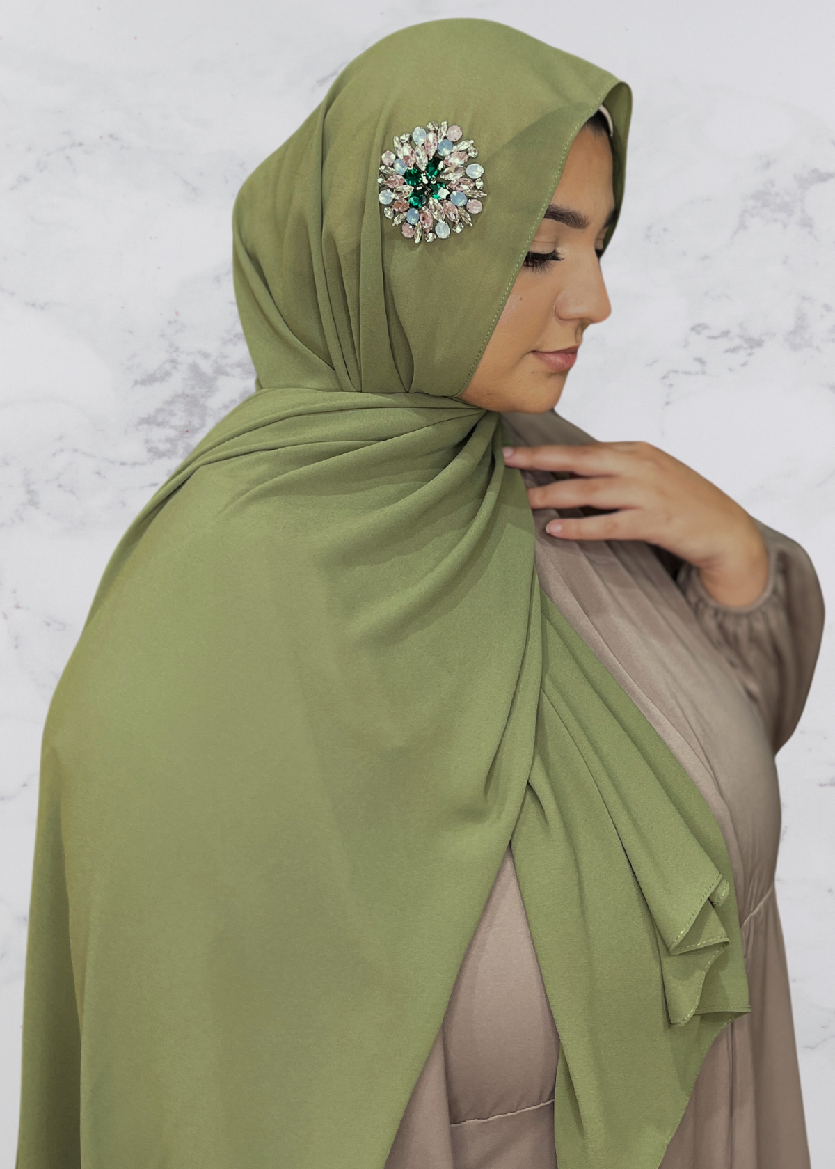 Moss - Sunburst Encrusted Hijab
