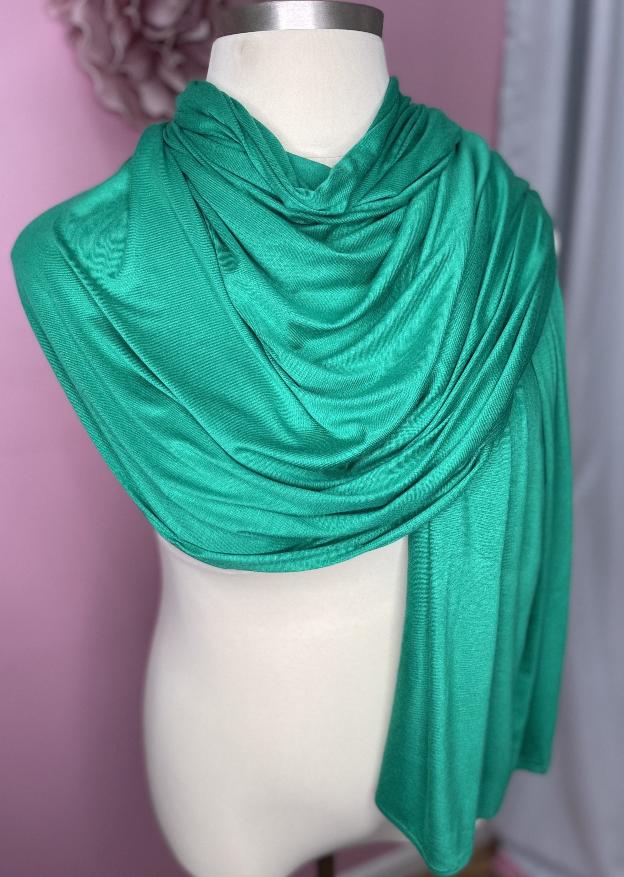 Jade Green- XL Jersey Knit Hijab – Styled by Zubaidah