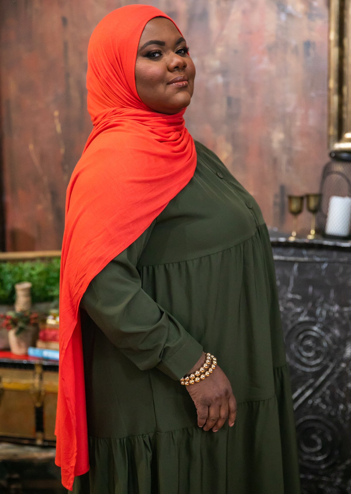 Flame Orange- XL Jersey Knit Hijab