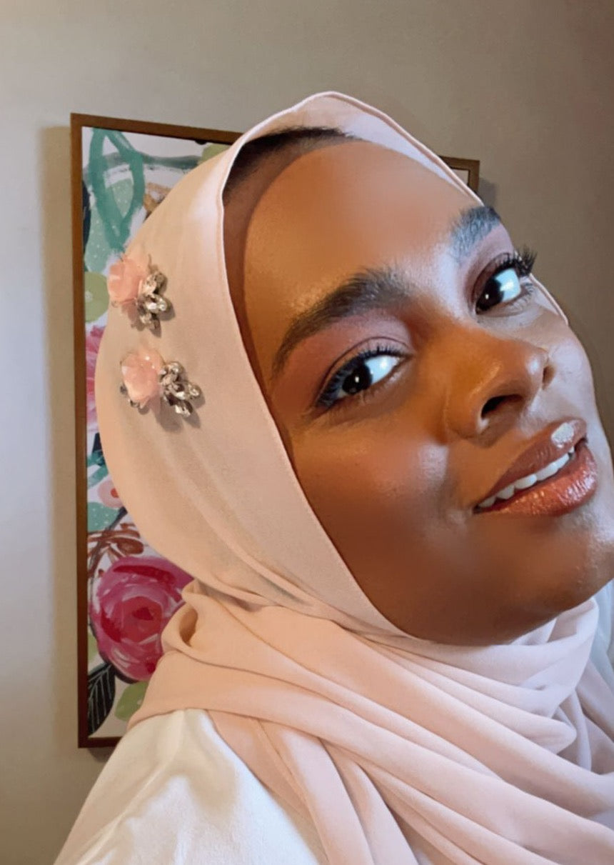 Blush- Diamond Encrusted Hijab