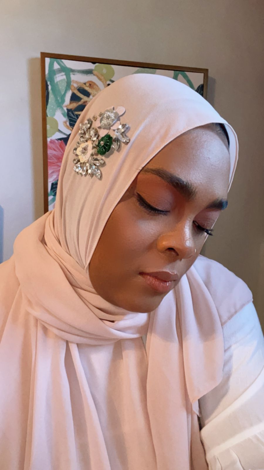 Blush- Diamond Encrusted Hijab