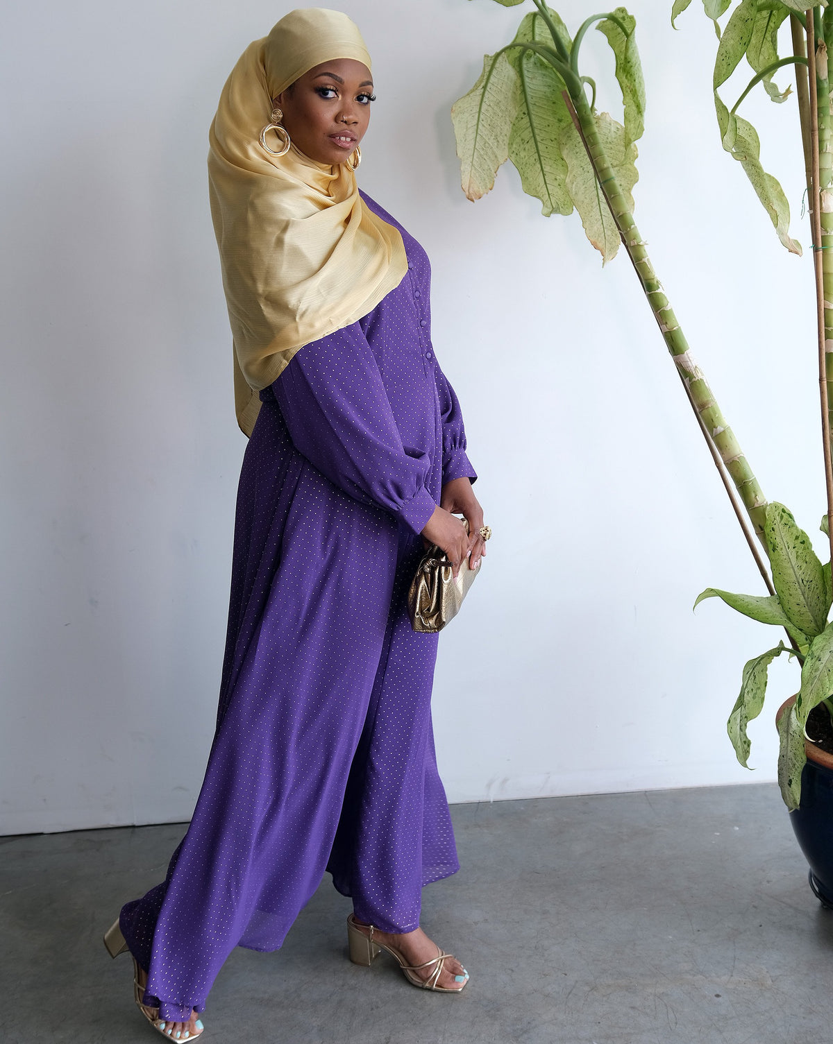 Purple Bejeweled Lynn Dress