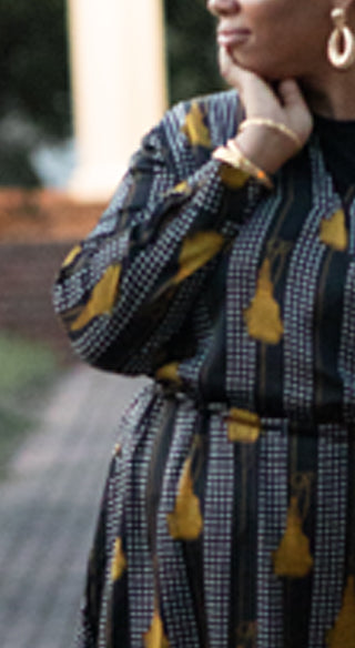 Golden Tassels Drawstring Dress - Styled by Zubaidah